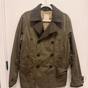 GAP Men's Khaki Double-Breasted Pea Coat